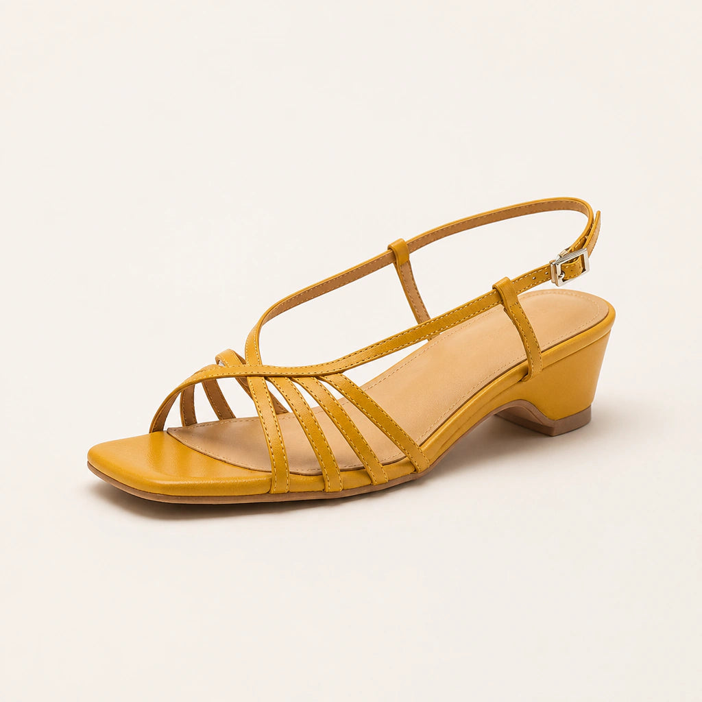 Buckled behind the heel