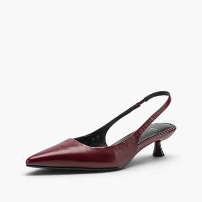 Laure Lambskin Leather Slingback Heels