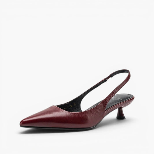 Laure Lambskin Leather Slingback Heels
