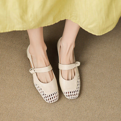 Wren Woven Leather Mary Janes