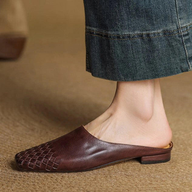 Maya Woven Leather Mules