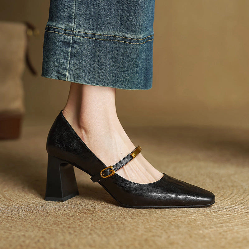 Lena Leather Strap Pumps