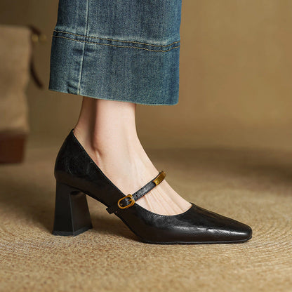 Lena Leather Strap Pumps