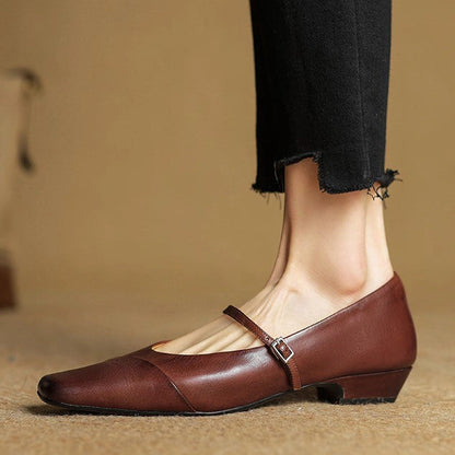 Sidonie Leather Mary Jane Flats