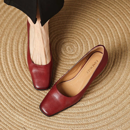 Manon Leather Square Pumps