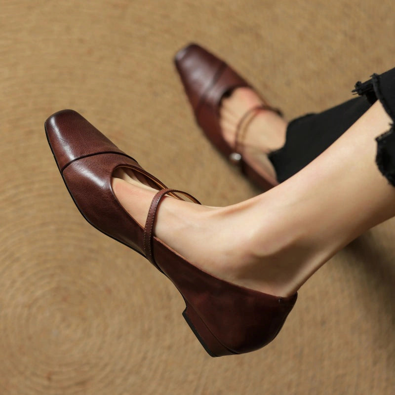 Sidonie Leather Mary Jane Flats