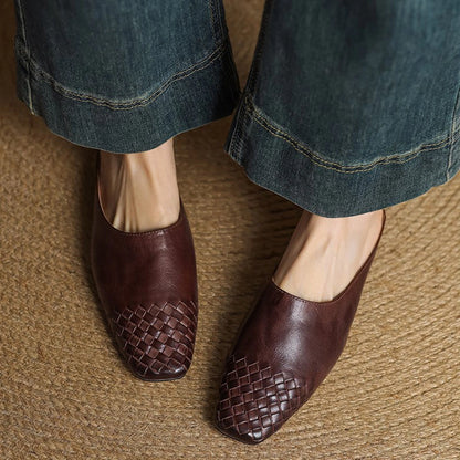 Maya Woven Leather Mules