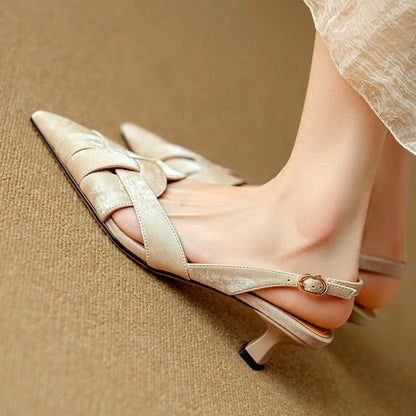 Alix Woven Leather Slingback Heels