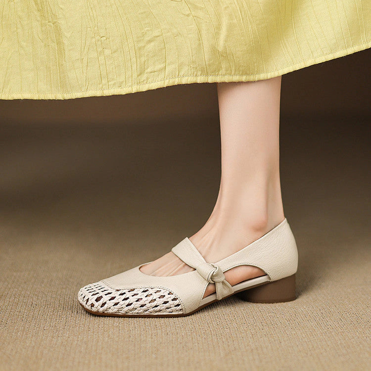 Wren Woven Leather Mary Janes
