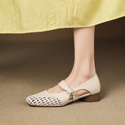Wren Woven Leather Mary Janes