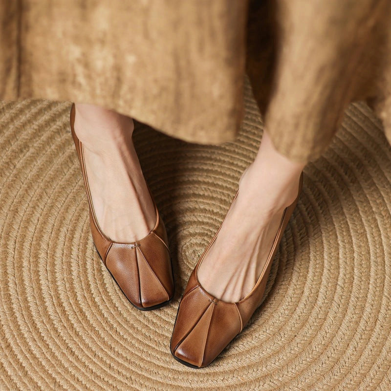 Josephine Leather Square-Toe Pumps