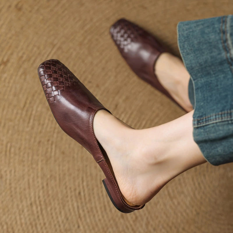 Maya Woven Leather Mules