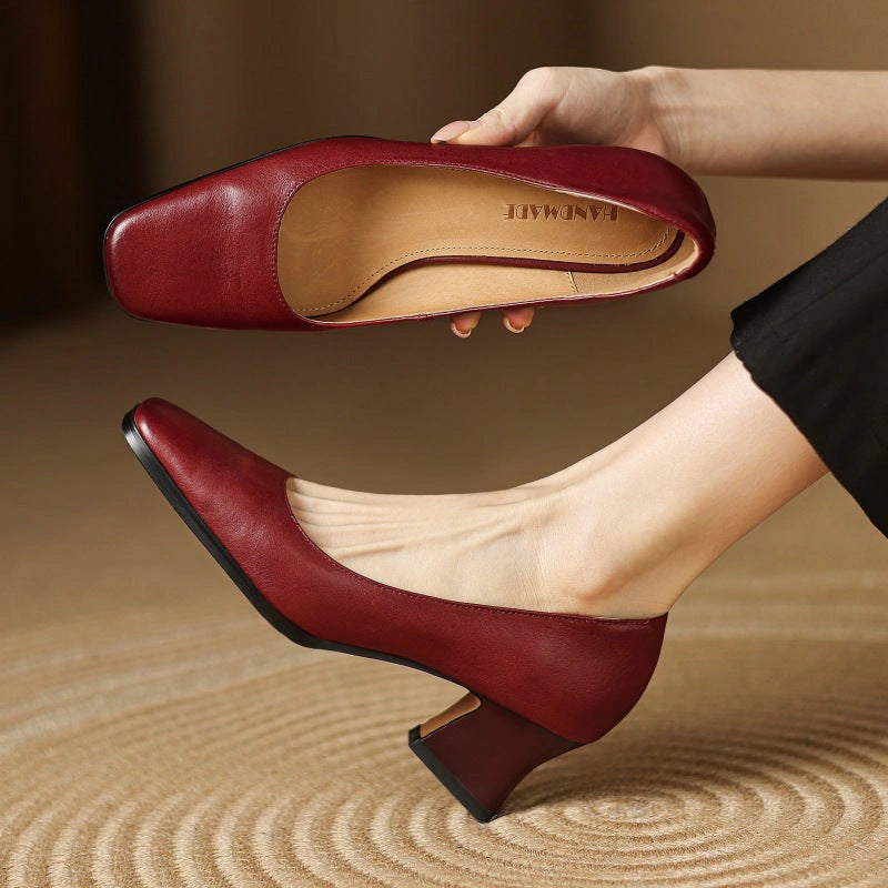 Manon Leather Square Pumps