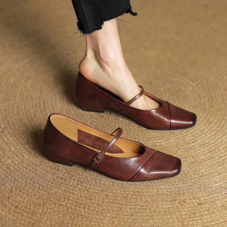 Sidonie Leather Mary Jane Flats