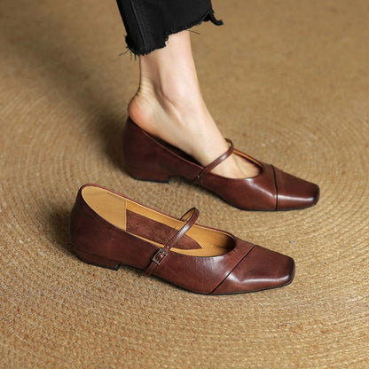 Sidonie Leather Mary Jane Flats