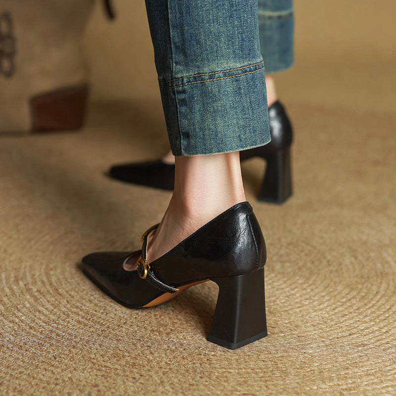 Lena Leather Strap Pumps