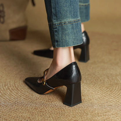 Lena Leather Strap Pumps