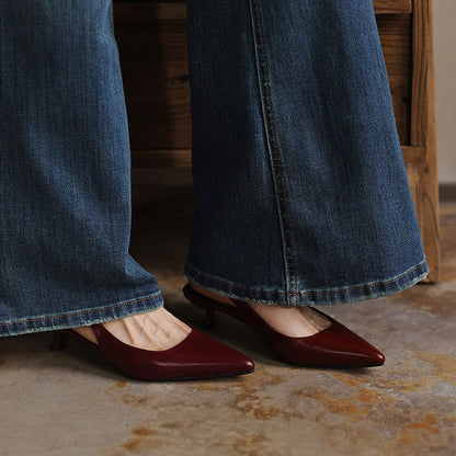Laure Lambskin Leather Slingback Heels