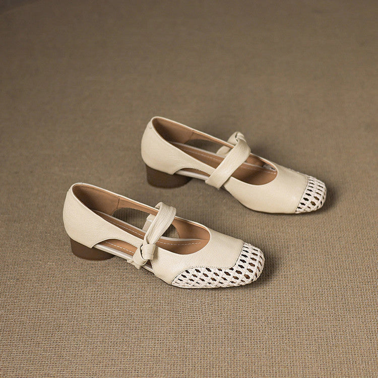 Wren Woven Leather Mary Janes