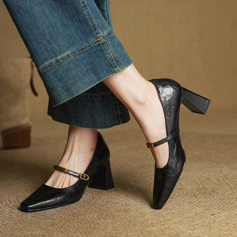 Lena Leather Strap Pumps