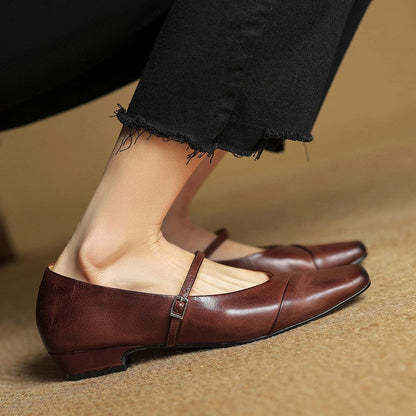 Sidonie Leather Mary Jane Flats