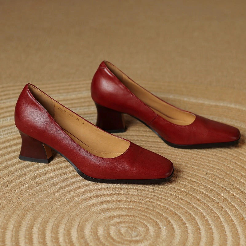 Manon Leather Square Pumps