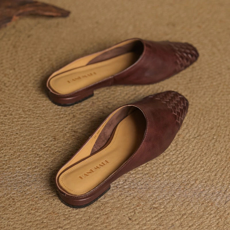 Maya Woven Leather Mules