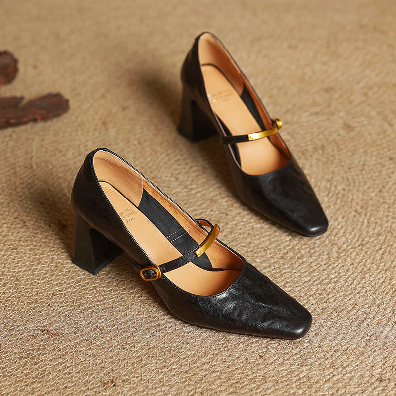 Lena Leather Strap Pumps