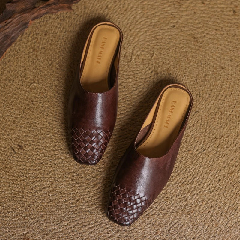 Maya Woven Leather Mules