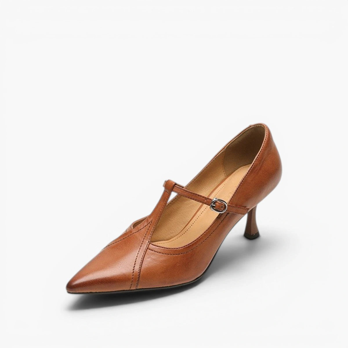 Romy Leather T-strap Pumps