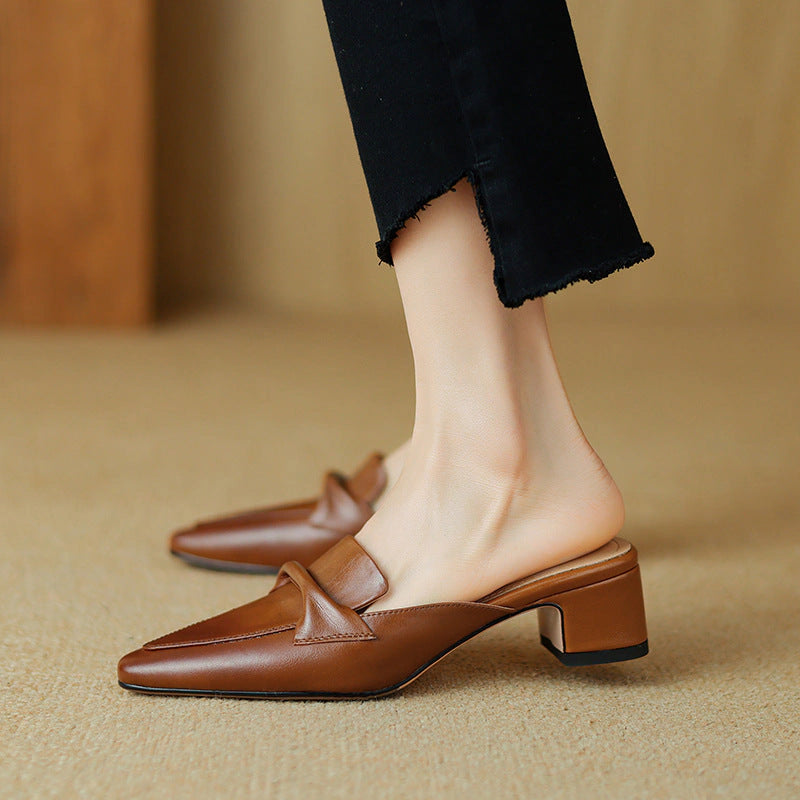 Esme Pointed Leather Mules