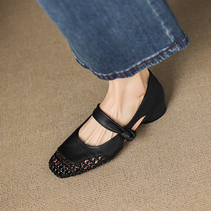Wren Woven Leather Mary Janes