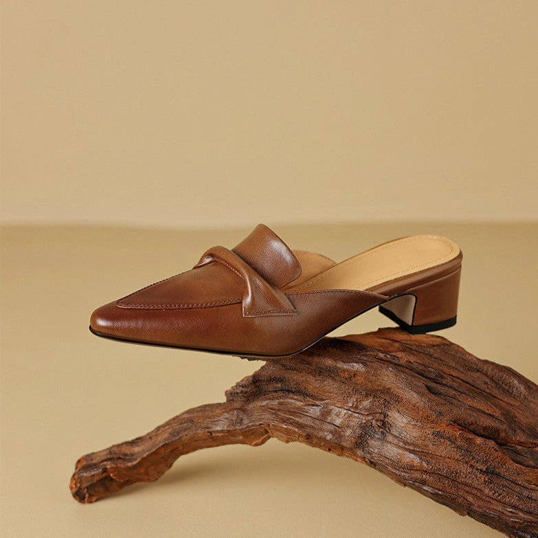 Esme Pointed Leather Mules