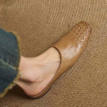 Maya Woven Leather Mules