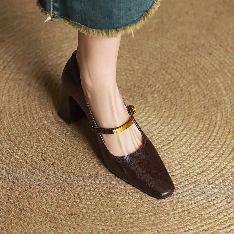 Lena Leather Strap Pumps