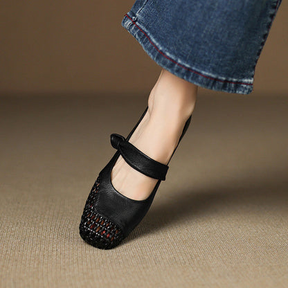 Wren Woven Leather Mary Janes