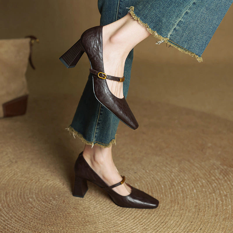 Lena Leather Strap Pumps