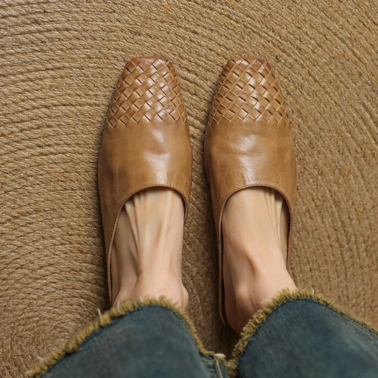 Maya Woven Leather Mules