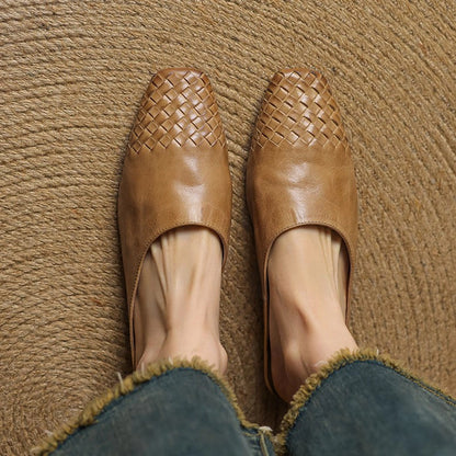 Maya Woven Leather Mules