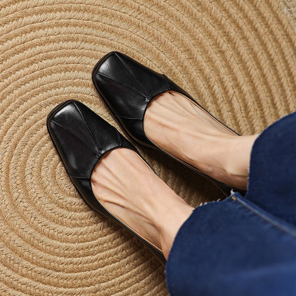 Josephine Leather Square-Toe Pumps