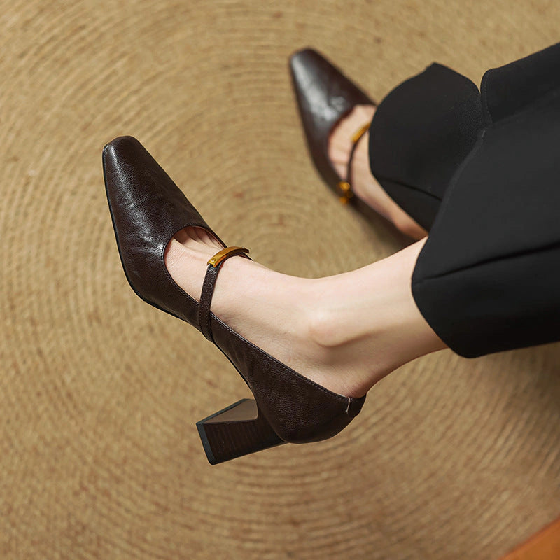 Lena Leather Strap Pumps
