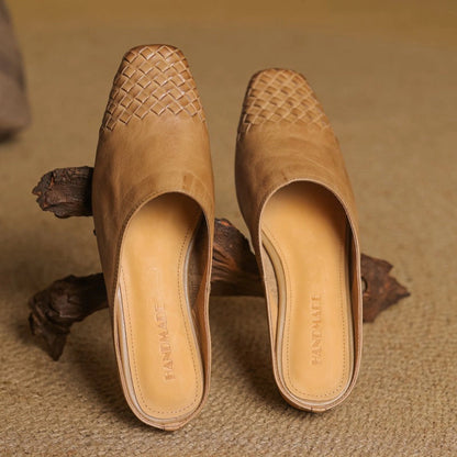 Maya Woven Leather Mules