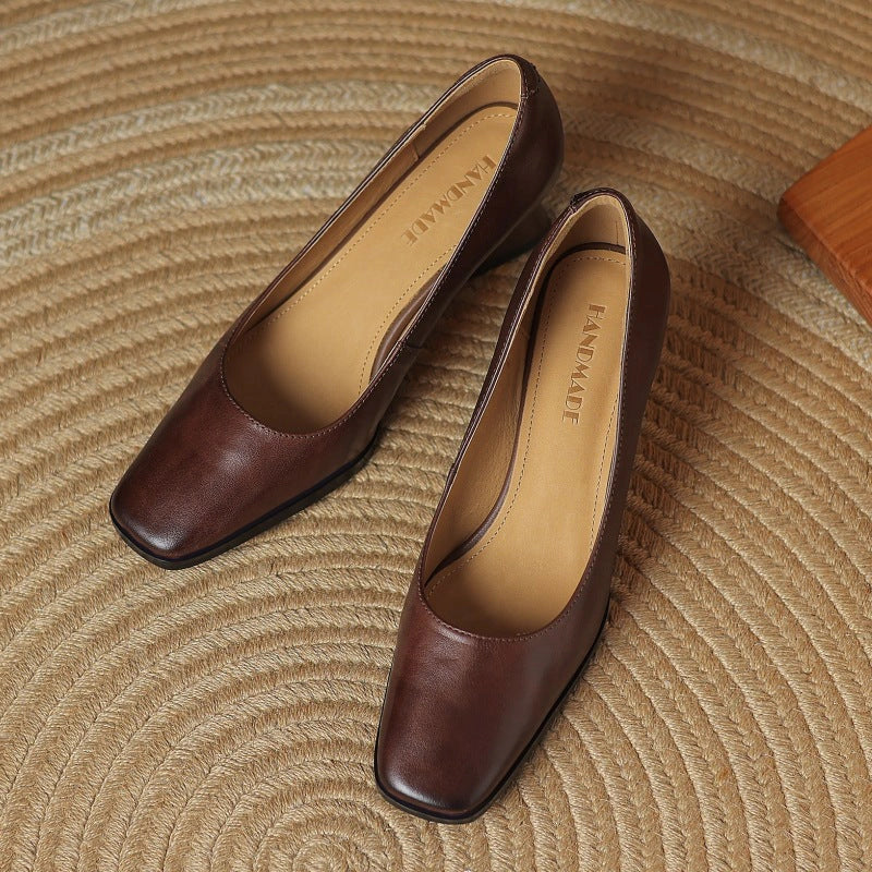 Manon Leather Square Pumps