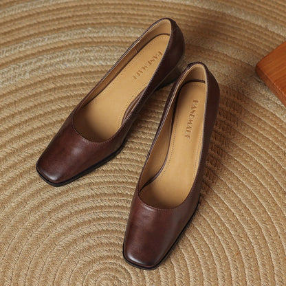 Manon Leather Square Pumps
