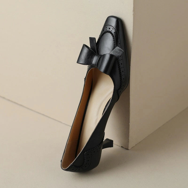 Violaine Leather Ribbon Pumps