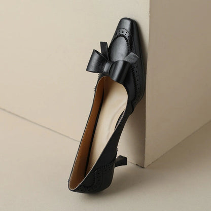 Violaine Leather Ribbon Pumps