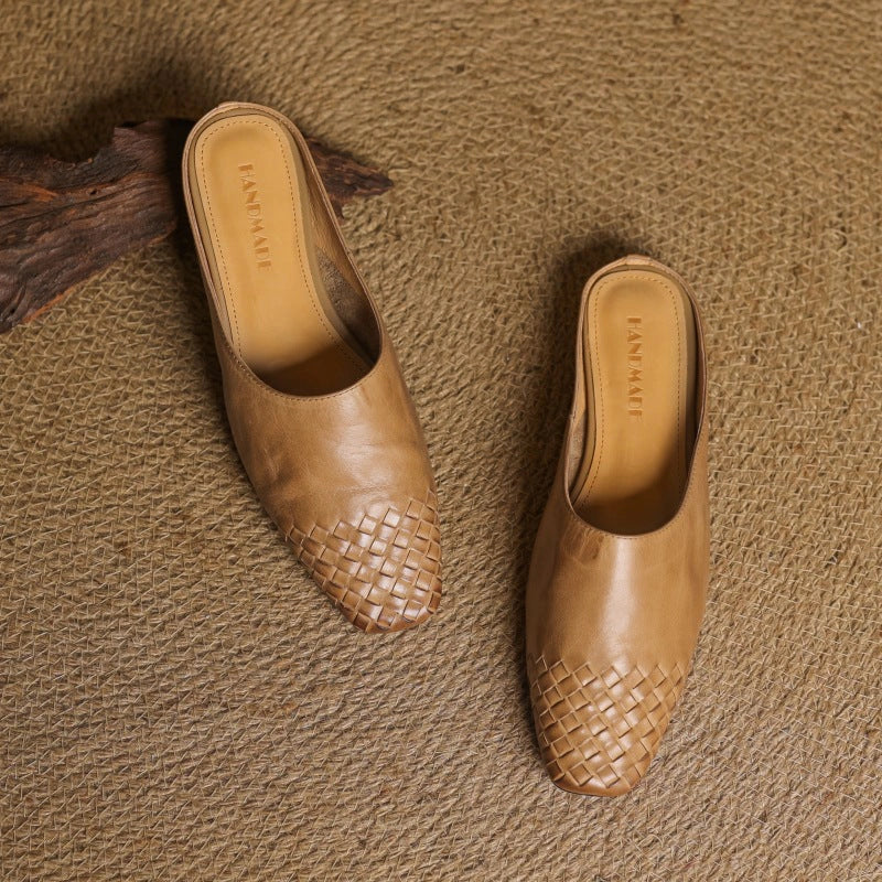 Maya Woven Leather Mules