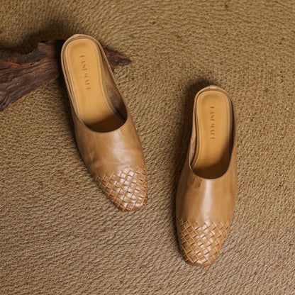Maya Woven Leather Mules