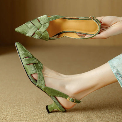 Alix Woven Leather Slingback Heels