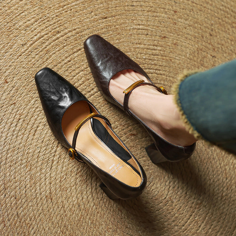 Lena Leather Strap Pumps